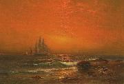 unknow artist Coastal Sunset oil painting on canvas